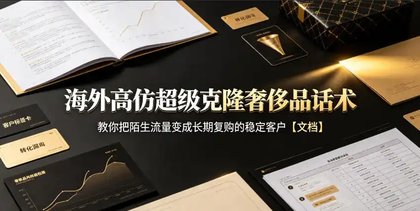 海外高仿超级克隆奢侈品话术,教你把陌生流量变成长期复购的稳定客户【文档】-大师兄轻创