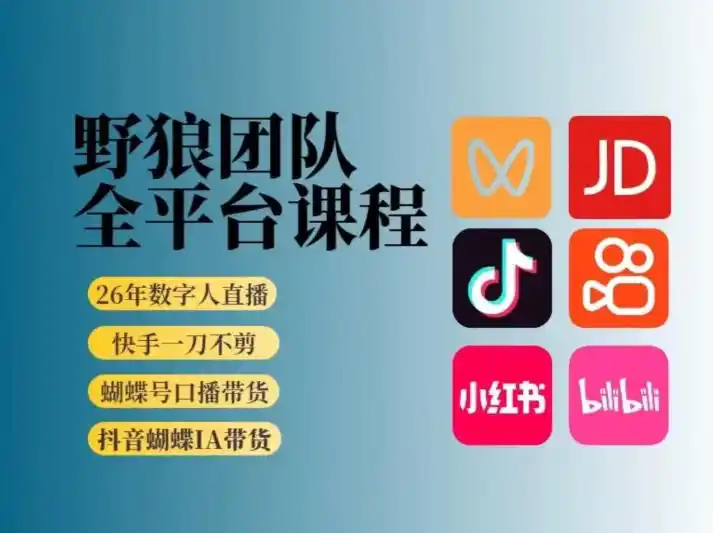 野狼团队2026新版全平台短视频带货教学，打开流量突破口，开始Ai带货(更新0903)-大师兄轻创