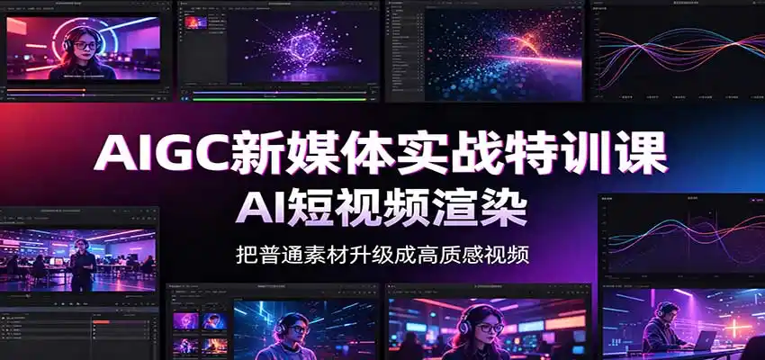 AIGC新媒体实战特训课:工具入门实操,AI短视频渲染,数字人商业视频制作-大师兄轻创