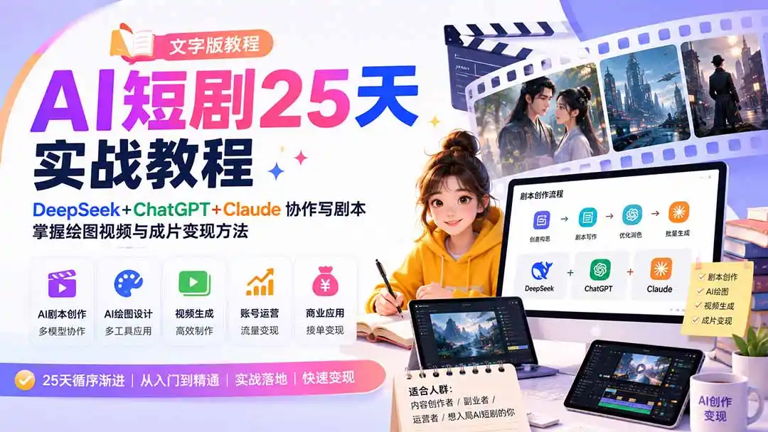 AI短剧25天实战教程(文字版教程-大师兄轻创