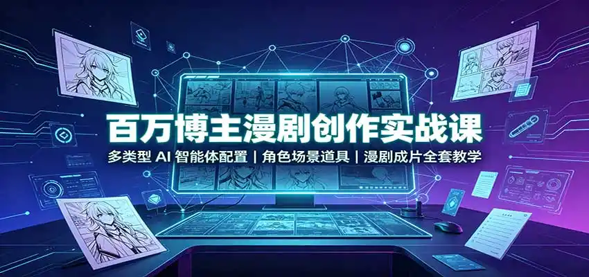 百万博主漫剧创作实战课：多类型AI智能体配置，角色场景道具，漫剧成片全套教学-大师兄轻创